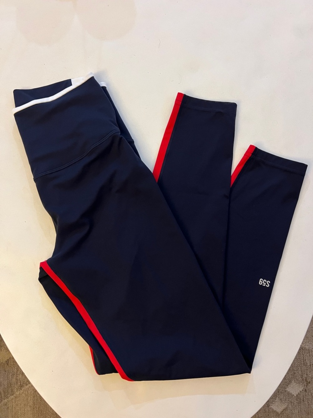 SPLITS59 Easton Rigor High Waist 7/8 Legging in Indigo Blue Red Stripe M $138 - Picture 4 of 6